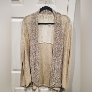 Maurices XL heathered cream lace back cardigan